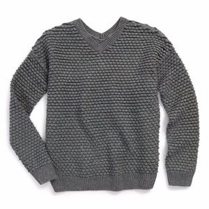 NEW $128 VINCE [ Girls SZ Medium] Textured‎ V-Neck Sweater #